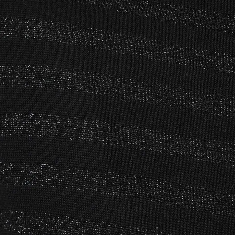 All Saints RINA STRIPED SHIMMER T-SHIRT Long Sleeves M Black - Picture 3 of 10